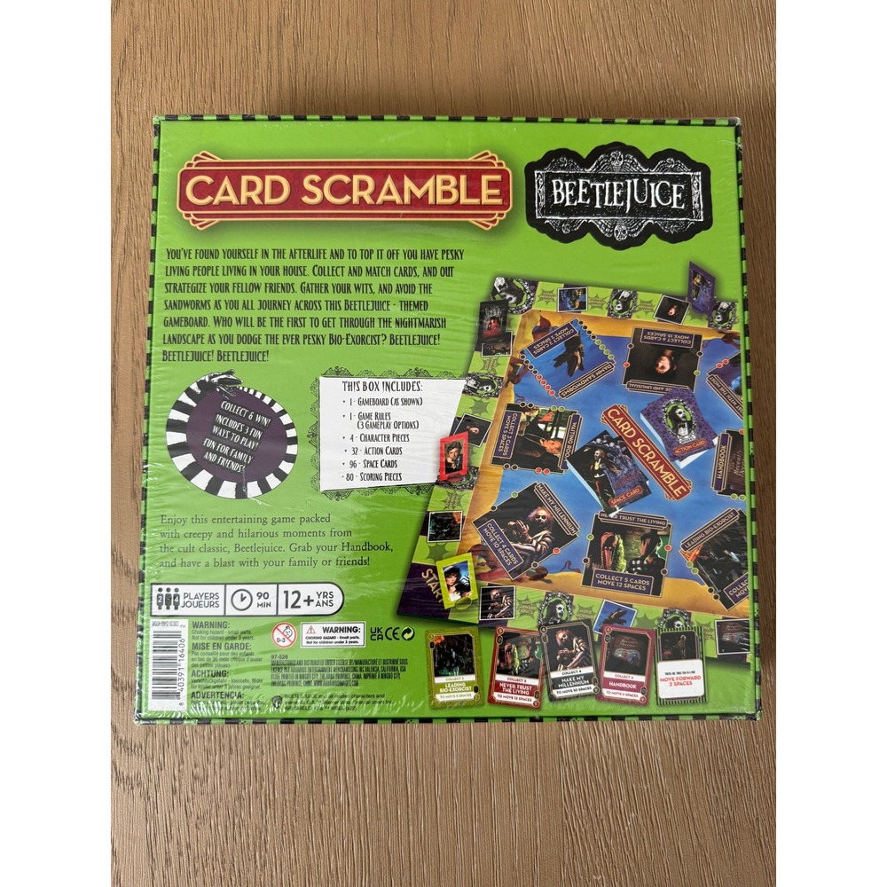 Aquarius Beetlejuice Card Scramble Board Game Strategy Collection New Sealed - Picture 3 of 3